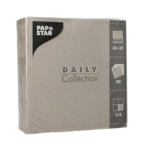 NEU Servietten Daily Collection, 32 x 32 cm, 50 Stück, Grau von CREATIV DISCOUNT