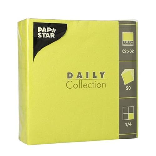 NEU Servietten Daily Collection, 32 x 32 cm, 50 Stück, Limonengrün von CREATIV DISCOUNT