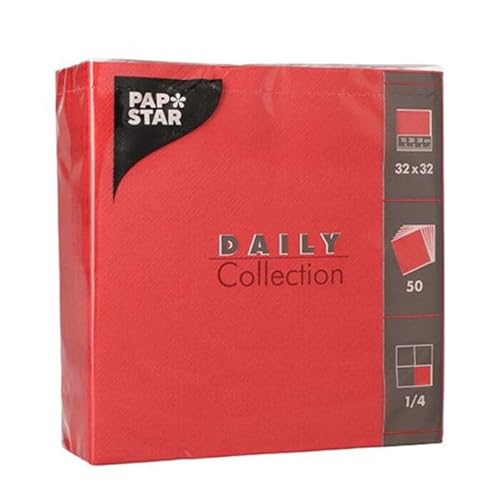 NEU Servietten Daily Collection, 32 x 32 cm, 50 Stück, Rot von CREATIV DISCOUNT