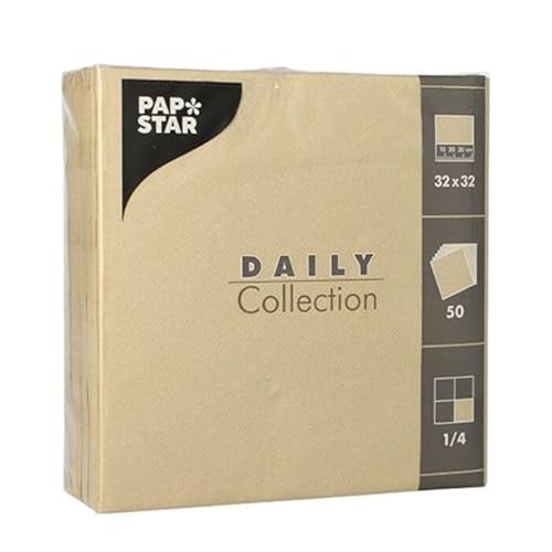 NEU Servietten Daily Collection, 32 x 32 cm, 50 Stück, Sand von CREATIV DISCOUNT