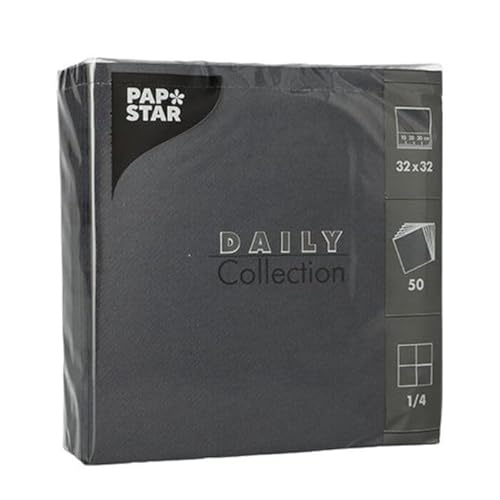 NEU Servietten Daily Collection, 32 x 32 cm, 50 Stück, Schwarz von CREATIV DISCOUNT