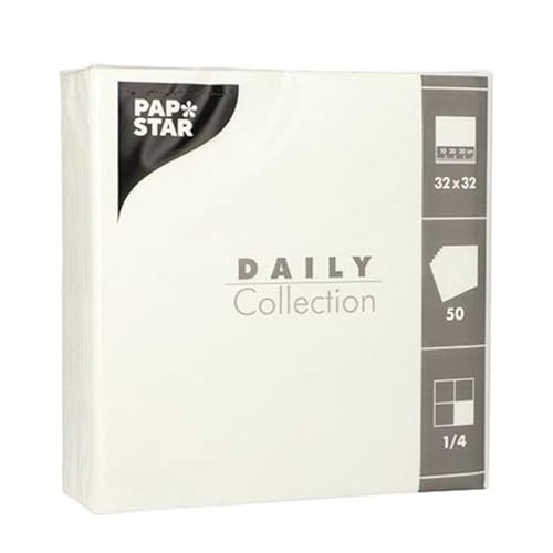 NEU Servietten Daily Collection, 32 x 32 cm, 50 Stück, Weiß von CREATIV DISCOUNT