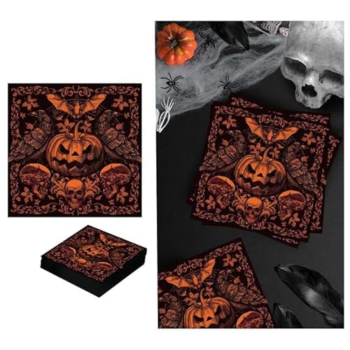 NEU Servietten Halloween Gothic Kürbis, 16x16cm, 20 Stück von CREATIV DISCOUNT