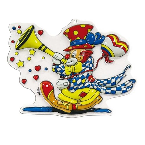 NEU Wand-Deko Clown, Tröte, 1 Stk. Ca. 47cm von CREATIV DISCOUNT