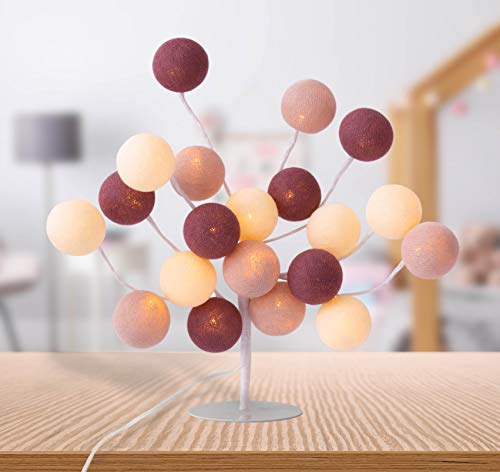 CREATIVECOTTON LED Baum mit Cotton Balls, innen - Lichterbaum inkl. Timer und Dimmer (Rosengarten) von CREATIVECOTTON