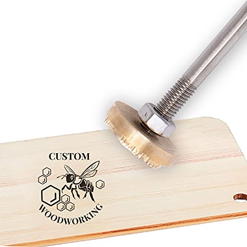 CREATPLANET Custom Wood Branding Eisen 1.2 Zoll Leder Branding Eisenstempel Custom Logo Heat BBQ Stamp Mit Messingkopf Und Holzgriff Für Die Holzbearbeitung Backen Handcrafted Design-Worker Bee # 1 von CREATPLANET