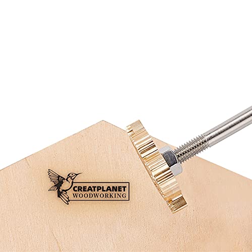 CREATPLANET Custom Wood Branding Iron 3cm Unregelmäßiges Leder Branding Iron Stamp Custom Logo Heat BBQ Stamp Mit Messingkopf &Holzgriff Zum Backen Holzbearbeitung Handgefertigtes Design-Bird von CREATPLANET