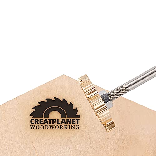 CREATPLANET Custom Wood Branding Iron 1.2" Unregelmäßiges Leder Branding Iron Stamp Custom Logo Heat BBQ Stamp Mit Messingkopf & Holzgriff Zum Backen Holzbearbeitung Handgefertigtes Design-Gear von CREATPLANET