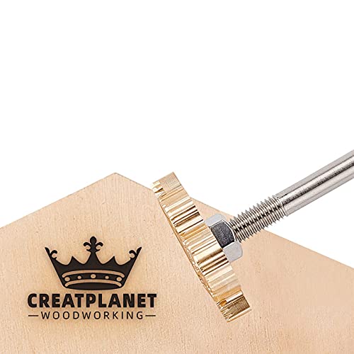 CREATPLANET Custom Wood Branding Iron 3cm Leder Branding Iron Stamp Custom Logo Heat BBQ Stamp Mit Messingkopf Und Holzgriff Zum Backen Holzbearbeitung Handgefertigtes Design - Krone von CREATPLANET