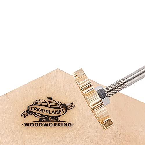 CREATPLANET Holz Leder Kuchen Brandeisen 1.2" Brandeisen Stempel Benutzerdefiniertes Logo BBQ Heizstempel Mit Messingkopf Und Holzgriff Für Backen Und Handgefertigtes Design - Fass von CREATPLANET