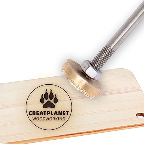 OLYCRAFT CREATPLANET Holz Leder Kuchen Brandeisen 3cm Brandeisen Stempel Benutzerdefiniertes Logo BBQ Heizstempel Mit Messingkopf Und Holzgriff Für Die Handgefertigtes Design - Pfotenabdruck von CREATPLANET