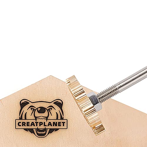 CREATPLANET Holz Leder Kuchen Brandeisen 3cm Brandeisen Stempel Benutzerdefiniertes Logo BBQ Heizstempel Mit Messingkopf Und Holzgriff Für Die Holzbearbeitung, Handgefertigtes Design - Bär von CREATPLANET