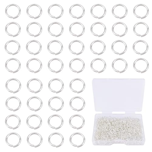 600 Stück 6 mm silberne Biegeringe Verbindungsringe 21 Gauge offene Binderinge für DIY Armband Halskette Ohrring Schlüsselanhänger Schmuckherstellung von CREATZONE