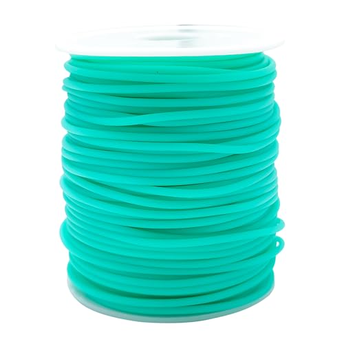 Gummischlauchschnur, hohl, 2 mm, PVC-Schlauchschnur mit Spule für selbstgemachte Halsketten, Armbänder, Schmuckherstellung, Aquamarin, 45 m von CREATZONE