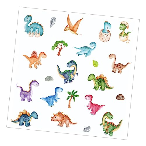 1 Blatt Wandtattoo Dinosaurier Aufkleber mit Dinosauriermuster Aquarell-Wandkunst kinderzimmer wandsticker wall stickers for room aufkleber kinder Cartoon-Wandaufkleber PVC CRILSTYLEO von CRILSTYLEO