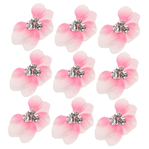 10St Nail-Art-Zubehör nail decoration nail charms manikür set nail set Nagelschmuck Nageldekor nagel schmuck dekor Nagel Strass Blumendesign-Nagelanhänger Maniküre-Dekore Harz Rosa CRILSTYLEO von CRILSTYLEO