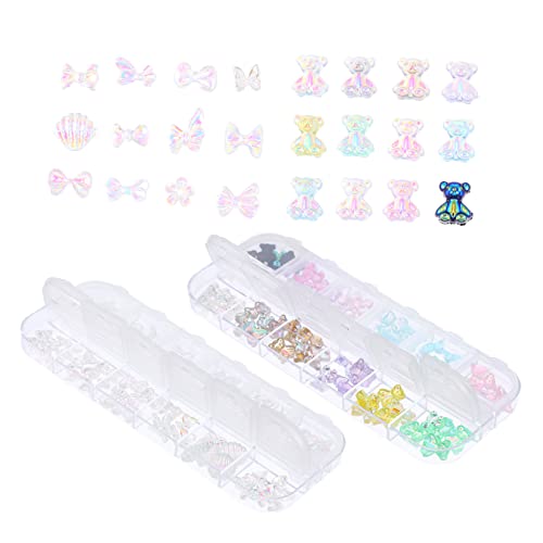 120St Nail-Art-Zubehör Nagelabziehbilder Nagel-Charm-Kit Ohrstecker Schmuck Nägel Charms 3D-Nagelkunst handyschmuck handy schmuck Schmetterlinge Nagel Charms 3D-Nagelanhänger Acryl CRILSTYLEO von CRILSTYLEO