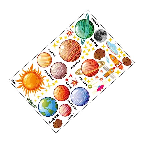 1Stk Planet-Wandaufkleber kinderzimmer dekor Auto-Dekor 3D-Aufkleber kinderzimmer wandsticker wall stickers for room Kinderzimmerdekoration Cartoon-Wandaufkleber PVC Colorful CRILSTYLEO von CRILSTYLEO