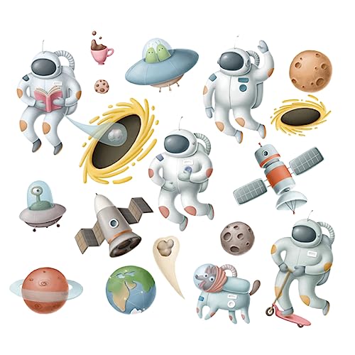 CRILSTYLEO 1 Blatt Weltraum Planeten Wandaufkleber Für Kinder Heimdekoration Weltraum Muster Planeten Wandaufkleber Weltraum Astronauten Wandaufkleber Dekorative Wandaufkleber Für von CRILSTYLEO