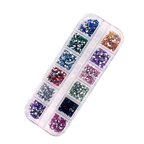 CRILSTYLEO 1 Karton 12 Nageldekor Funkeln Stoff-edelsteine Für Nä Gesichtsschmuck Tropfenperlen Diamantkunst Klebrige Edelsteine Nagel Charms Nagel Edelsteine Strass-edelsteine von CRILSTYLEO