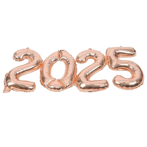 CRILSTYLEO 1 Satz 2025 Ballon 2025 Abschlussballons Roségoldene Luftballons Partyballons für das neue Jahr Partyzubehör für das neue Jahr Nummer 2025 Luftballons Partydekoration Rose Gold von CRILSTYLEO