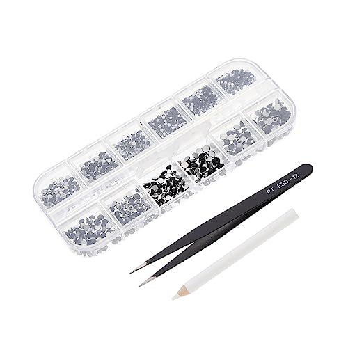 CRILSTYLEO 1 Satz Make-up Mit Strass Nagelkunst Bling Strasssteine Strass-nagelanhänger Edelsteine ​​masse Nagelstudio-zubehör Nagelkunst Strass Nagel Charms Nageldekor Rostfreier Stahl Black von CRILSTYLEO