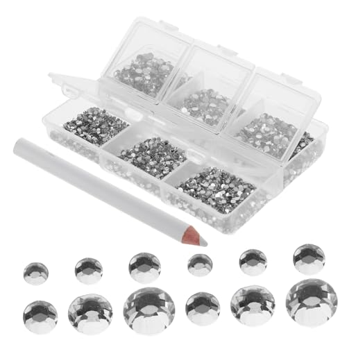 CRILSTYLEO 1 Satz Maniküre-strass-set Nageldiamanten, Strasssteine Süße Nagelanhänger Silberner Strassstein Blenden Strasssteine ​​zum Basteln Kristalldiamanten Para Decorar Bling Silver Glas von CRILSTYLEO