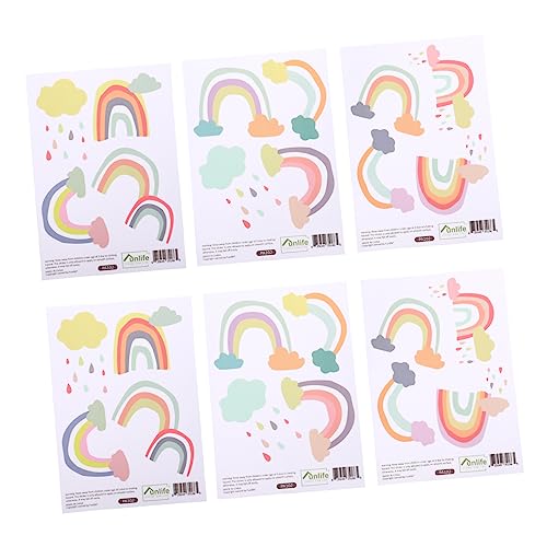 CRILSTYLEO 1 Satz Wandtattoo Regenbogen Fensteraufkleber Für Kinder Wandtattoo Im Regenbogen-design Wandtattoo Kinder Kinderzimmerdeko Regenbogen Wandaufkleber Für Das Klassenzimmer Pvc von CRILSTYLEO