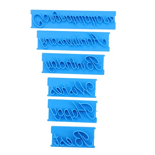 CRILSTYLEO 1 Satz Wortkunststempel Alphabet-kuchen-stempel Schokoladenformen Alphabet-schablonen Schokoladenkekse Zuckerguss-präger Keksstempel Beeindrucken Buchstabendekor Blue Plastik von CRILSTYLEO