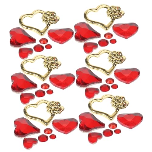 CRILSTYLEO 1 Schachtel Nail-Art-Zubehör herzform heartstopped charms für nägel rhinestone nägel charms deko schmuck Nagel-Strasssteine ​​klein Strasssteine ​​für Nägel Nagel Charms rot von CRILSTYLEO