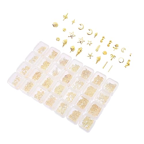 CRILSTYLEO 1 Schachtel Nail-art-zubehör Nagelschmuck Nail Art Diy Dekor Scrapbook-verzierungen Edelsteine ​​nagelstern Perlenornamente Nagelkunst Pailletten Aufkleber Golden Nieten Pailletten von CRILSTYLEO