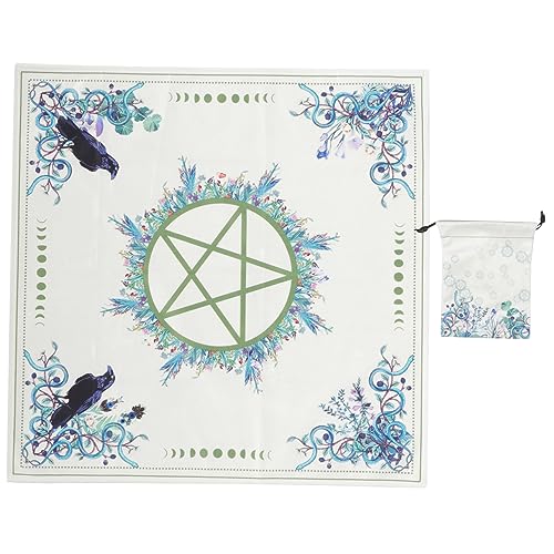 CRILSTYLEO 1 Set Pentagramm Tarot Tischdecke Samt Grün Altartuch Tarot Requisiten Ritual Orakelkarten Tischdecke Astrologie Tischdecke Requisite Wahrsagerei Desktop Tuch Tarot von CRILSTYLEO