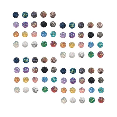 CRILSTYLEO 100 Stk Schmuck pezzettino Tischnummernhalter runde Perlen Edelstein-Ohrringe Faux-Druzy-Cabochons Edelsteine Kreisperlen Cabochons aus Harz strass selber machen runde Cabochons von CRILSTYLEO