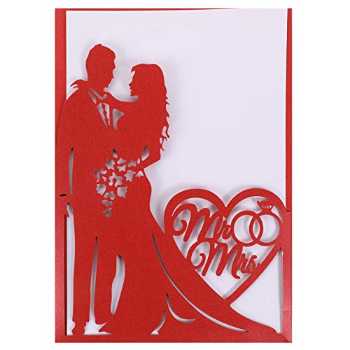 CRILSTYLEO 10St Grußkarte Umschläge für Hochzeitseinladungen Geschenkkarten zum Valentinstag Kleid jubiläumskarte anniversary card Einladungskarte aus Papier Einladungskarten zur Hochzeit rot von CRILSTYLEO