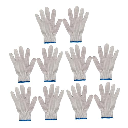 CRILSTYLEO 10St Handschuhe Schutz baumwoll handschuhe arbeitssicherheit schnittfeste Handschuhe Männer Arbeitshandschuhe Handschuhe aus Baumwollgarn verschleißfester Handschuh Weiß von CRILSTYLEO