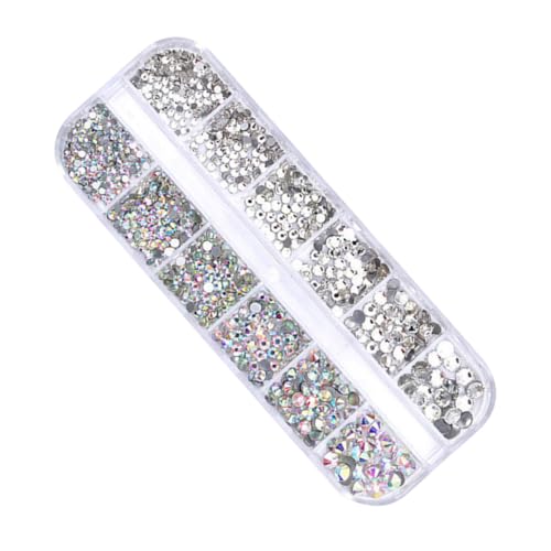 CRILSTYLEO 12 Strass Selber Machen Nail-art-ausrüstung Nageldiamanten, Strasssteine Maniküre Pailletten Nailart-abziehbilder Strass-edelsteine Mehrfarbige Nagelstecker Edelsteine ​​flatback von CRILSTYLEO