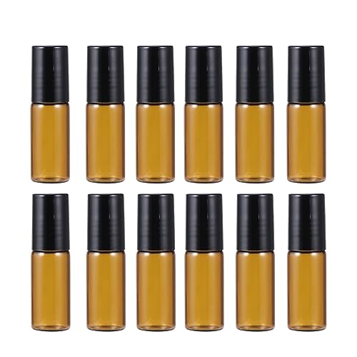 CRILSTYLEO 12St Flasche mit Aromaöl braune glasflaschen Roll-On Flaschen für Aromatherapie Roll-On Flaschen für Parfumöle Metallkugel Roll-On Flaschen Sprühflaschen aus Glas Rollflasche von CRILSTYLEO