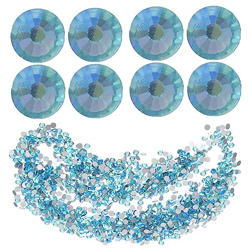 CRILSTYLEO 1440 Stk Flachbohrer aus Glas scheckheft scrapbbok Strasssteine für Schuhe blaue Accessoires multifunktionale Nagelkunst aufkleber Nailart-Zubehör Nagelkunst Strass Dekoration Blue von CRILSTYLEO