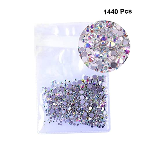 CRILSTYLEO 1440 Stk Kunstzubehör Strass scheckheft scrabbook scrapbbok handytasche kleider Edelsteine goldene Strasssteine Nagel Kunst Dekoration Nail Art Dekoration Strasssteine Colorful von CRILSTYLEO