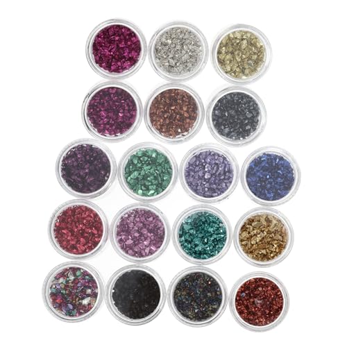 CRILSTYLEO 18 Kartons Nagel Glas Kies Maniküre-Charme 3D-Nailart-Aufkleber Nagelschmuck Nailart-Juwelen Nagel Pailletten diy nails false nails jewel glänzender Nagelaufkleber Maniküre-Steine von CRILSTYLEO