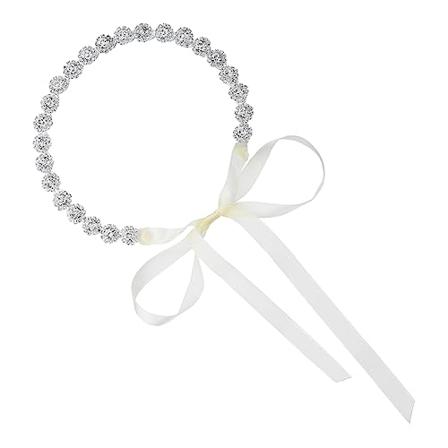 CRILSTYLEO 1Stk Haarschmuck aus Diamanten hochzeit kopfschmuck Brauthaarrebe wedding hair accessories brauthaatschmuck Hochzeitskopfschmuck Kopfbedeckung für die Braut Polyester Silver von CRILSTYLEO