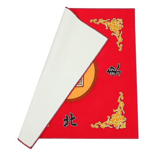 CRILSTYLEO 1Stk Mahjong-Tischdecke Jongg-Tischdecke Mahjong Tischfilz tischläufer obrus NA stół do salonu quadratische Tischdecke Heimtischdecke Wildleder aus Flanell (Polyester) rot von CRILSTYLEO