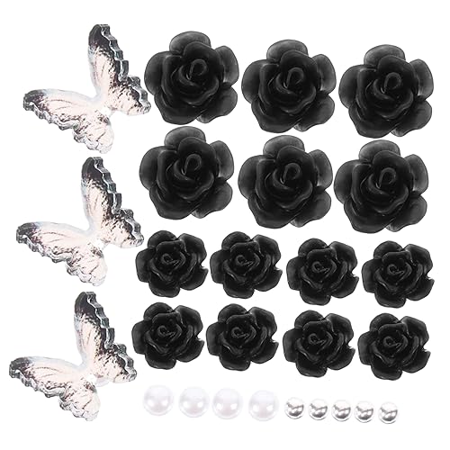 CRILSTYLEO 2 Sets Schleifen Nagelkunst Dekoration Rosa Perle Gemischter Flacher Boden Nagelkunst Diamanten Nagel Edelsteine Golddekor Nagel Charms Damen Nagel Charms Nagel Dekor von CRILSTYLEO