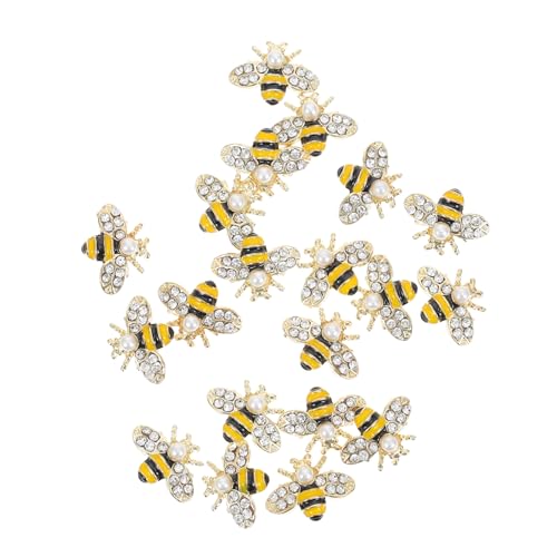 CRILSTYLEO 20st Nagelzubehör Aus Metall Weihnachtsbienen Bienendekor Mini Biene Schmuck Aufkleber Bienenverzierungen Für Das Handwerk Bienenkuchen Dekorationen Nagel Charme Strass Golden von CRILSTYLEO