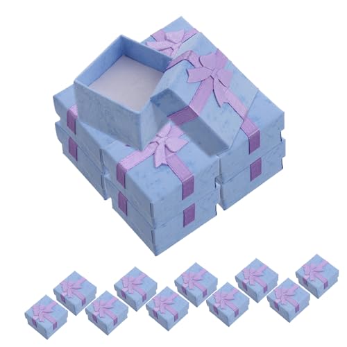 CRILSTYLEO 24 Stück Kartons Schmuckkästchen Pappschachteln Für Schmuck Schmuckschatullen Für Halsketten Schmuckschatullen Zum Valentinstag Schmuckschatullen Für Ringe Lavender Papier von CRILSTYLEO