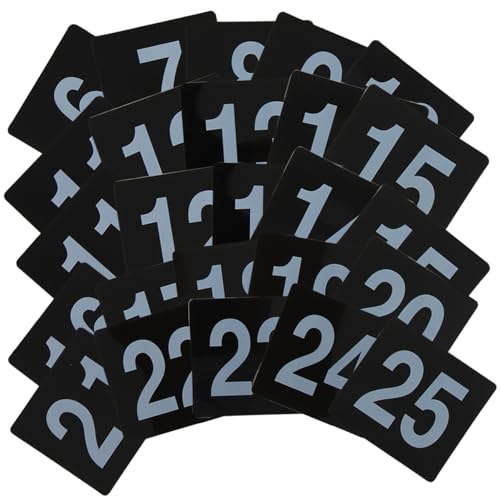 CRILSTYLEO 25st Tisch Nummernschild Tischkarten Zur Hochzeit Für Den Tisch Plattenständer Tischnummernkarten Nummer Inhaber Goldene Tischnummernhalter Zeltkarten Nummeriert Pvc Black von CRILSTYLEO