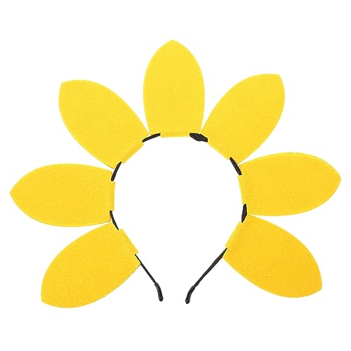 CRILSTYLEO 2St Sonnenblumen-Stirnband Festival-Haarband Boho-Dekorationen Partygeschenke Haarschmuck halloween oblaten haircharm Party-Stirnbänder stilvolle Haardekoration Kunststoff Yellow von CRILSTYLEO