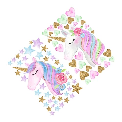 CRILSTYLEO 2St Wandtattoo Einhorn Einhorn-Raumaufkleber-Dekor Wandtattoo Spielzimmer Wandtattoos wandsticker kinderzimmer wandaufkleber kinderzimmer die Tapete Einhorn-Zimmeraufkleber PVC von CRILSTYLEO