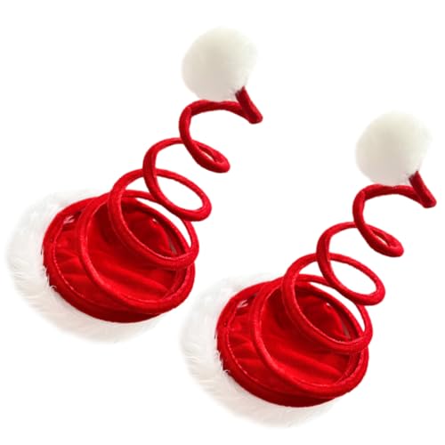 CRILSTYLEO 2St bequeme Weihnachtsmützen weihnachtsverkleidung weihnachts verkleidung santa hats Weihnachtsbaum Hut lustige Weihnachtsmütze Weihnachtsmütze-Requisite Partygeschenk Plüsch rot von CRILSTYLEO