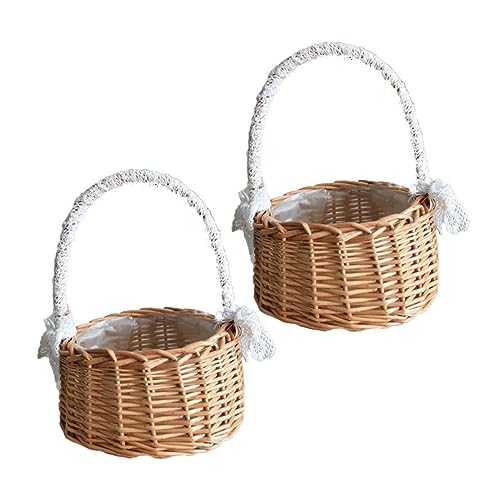 CRILSTYLEO 2 Stücke Mesh Korb Künstliche Blumen Gewebt Korb Für Hochzeit Decor Rattan Korb von CRILSTYLEO